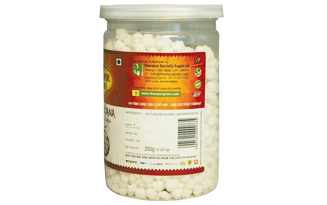 Dhampur Green Elaichi Dana - With Real Elaichi   Jar  250 grams